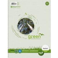 Ursus Green Schrijfblok A4 Geruit Spiraalbinding Papier Wit Geperforeerd 160 Pagina's