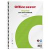 Cahier Office Depot A4+ Ligné Reliure en spirale Papier Blanc, vert Perforé Recycled 200 Pages 5 Unités de 100 Feuilles
