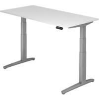 Hammerbacher XBHM VXBHM Elektrisch hoogteverstelbaar Zit-sta-bureau Rechthoekig Wit C-Voet 1.600 (B) x 800 (D) x 1.290 (H) mm Spaanplaat, Staal, Aluminium