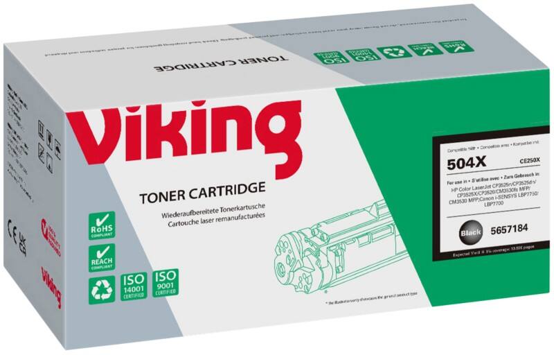 Viking 504X compatibele HP tonercartridge CE250X zwart