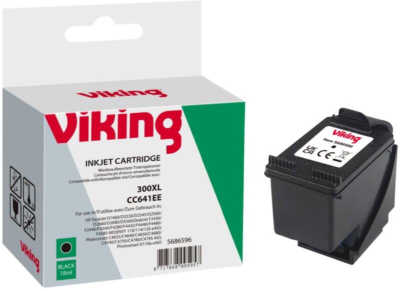 Cartouche jet d'encre Viking 300XL Compatible HP CC641EE Noir