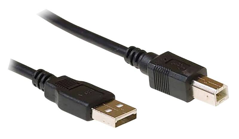 ewent EC2403 1 x USB A male naar 1 x USB B male High Speed aansluitkabel 3m Zwart