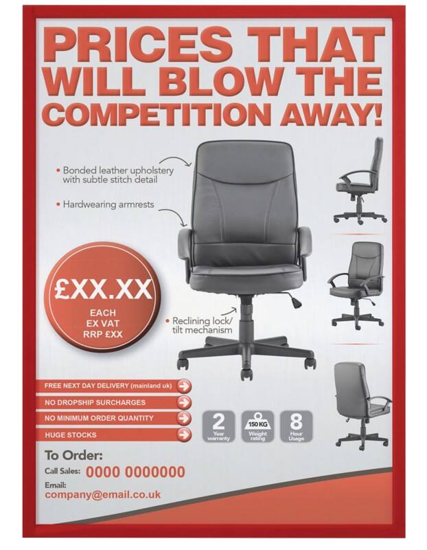 Franken X-tra!Line A4 Displayframe Magnetisch Rood Plastic ITSA4M/5 01 23 (B) x 31,7 (H) cm 5 Stuks