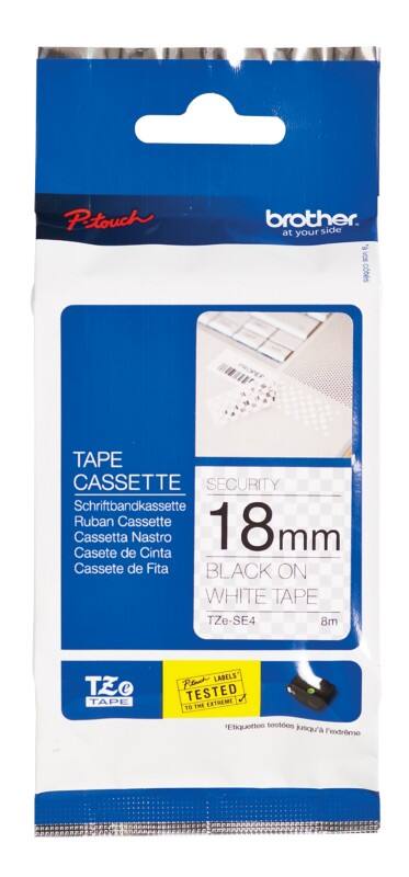 Ruban d'étiquettes Brother TZeSE4 Noir sur Noir 18 mm x 8 m