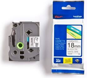 Ruban d'étiquettes Brother TZeN241 Noir sur Blanc 18 mm x 8 m