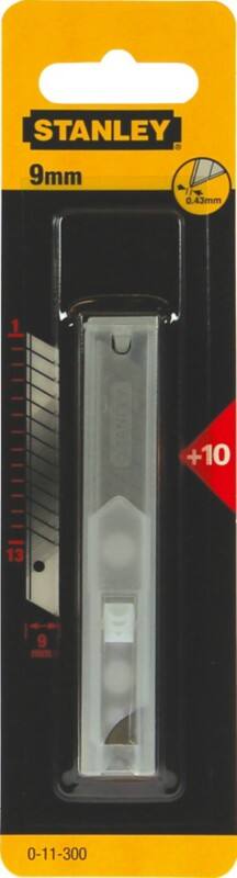 Stanley Reservemesjes 0-11-300 9 mm Zilver Aluminium 10 Stuks