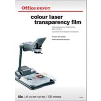 Transparents pour imprimantes laser couleur Office Depot 125 Microns A4 Transparent 50 Feuilles
