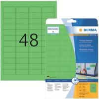 Étiquettes universelles HERMA 4369 Adhésif A4 Vert 45.7 x 21.2 mm 20 Feuilles de 48 Étiquettes