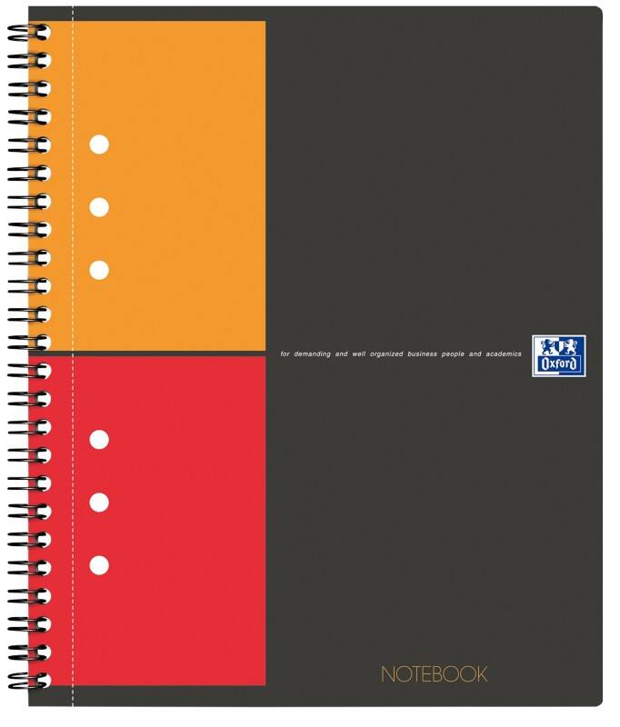 OXFORD International Collegeblok met spiraal A5 Geruit Spiraalbinding Polypropyleen Kleurenassortiment Geperforeerd 160 Pagina's 5 Stuks à 80 Vellen