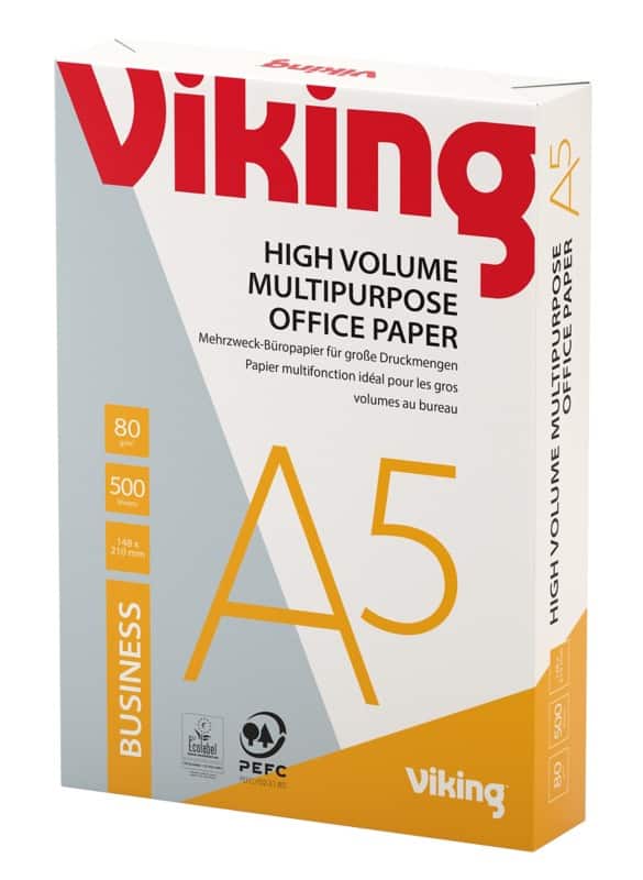 Papier imprimante Viking Business A5 80 g/m² Lisse Blanc 161 CIE 500 feuilles