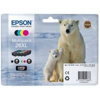 Cartouche jet d'encre Epson 26XL D'origine C13T26364010 Cyan, jaune, magenta, noir Multipack 4 Unités