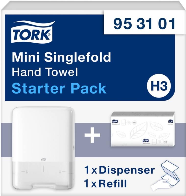 Tork Elevation Mini Singlefold H3 Handdoekdispenser Kunststof Afsluitbaar Manueel Wit