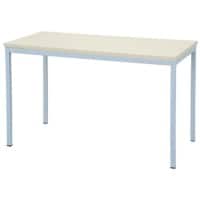 Niceday Rechthoekige Tafel met Ahorn Gekleurd MFC & Aluminium Top en Zwart Frame 1600 x 800 x 750 mm