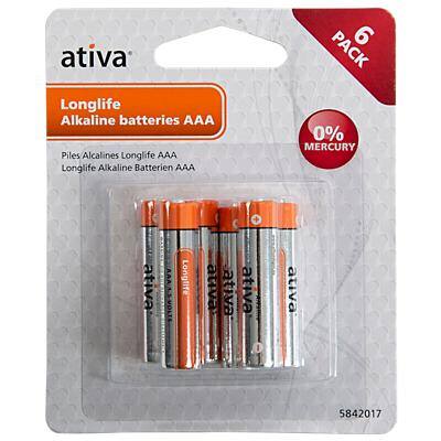 Ativa Batterij Longlife Alkaline AAA 1200 mAh Alkaline 1.5 V 6 Stuks