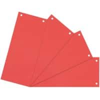 Intercalaires Niceday Vierge 10,5 x 24 cm Rouge Manille Rectangulaire 2 Perforations 5843529 100 Unités