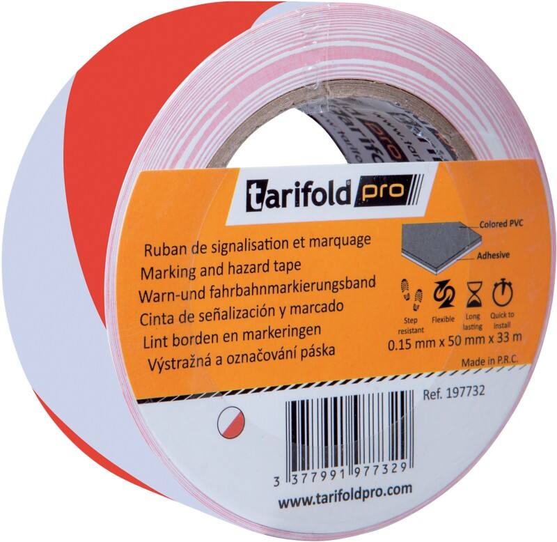 Djois Markeringstape Vinyl 5 cm Rood Wit