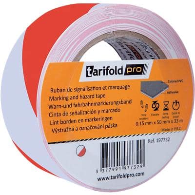 Tarifold Markeringstape Vinyl 5 cm Rood Wit