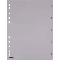 Office Depot Numerieke tabbladen A4 Grijs 5 tabs 11-gaats polypropyleen 1 tot 5