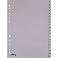 Office Depot Numerieke tabbladen A4 Grijs 20 tabs 11-gaats polypropyleen 1 tot 20