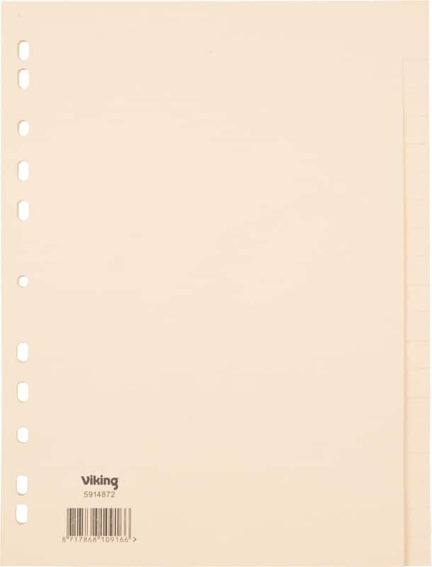 Intercalaires vierges Standard Vierge Viking 100% Recyclé A4 Chamois 20 intercalaires 100 g/m² Carton 11 Perforations 5914872 20 Feuilles