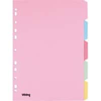 Office Depot Blanco Tabbladen Recycled 100% A4 Kleurenassortiment 5 tabs Karton Rechthoekig 11 Gaten 5 Vellen