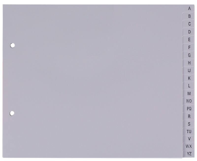 Viking A - Z Alfabetische tabbladen A5 Grijs 20 tabs PP (Polypropeen) 2 Gaten 400195039