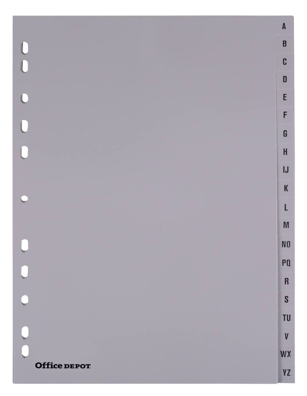 Office Depot Tabbladen A4 Grijs 20 tabs 11-gaats polypropyleen a - z