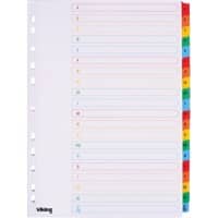Intercalaires alphabetiques Viking Mylar carte, mylar 170 g/m² A4 20 intercalaires Blanc