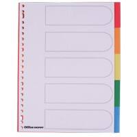 Intercalaires Office Depot Vierge A4 Blanc Assortiment 5 intercalaires Polypropylène Rectangulaire 23 Perforations 5915727 5 Feuilles