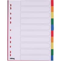 Intercalaires Vierge Viking A4 Assortiment Assortiment 10 intercalaires PP (Polypropylène) Rectangulaire 11 Perforations 5915826