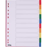 Intercalaires Vierge Office Depot A4 Assortiment Assortiment 10 intercalaires PP (Polypropylène) Rectangulaire 11 Perforations 5915826