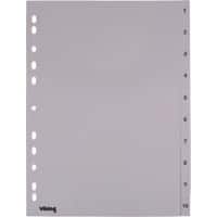 Office Depot Numerieke tabbladen A4 Grijs 10 tabs 11-gaats polypropyleen 1 tot 10