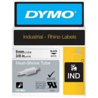 Dymo IND S0718280 / 18053 Authentiek Rhino Heat Shrink Labeltape Zelfklevend Zwart op wit 9 mm x 1.5m