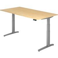 Bureau assis-debout Hammerbacher XBHM Argenté, érable 2000 x 1000 x 720 mm