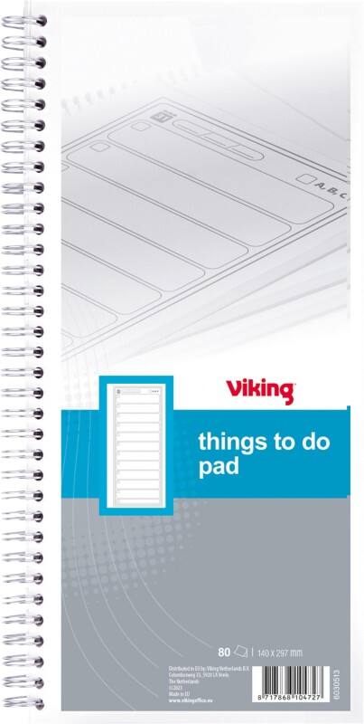Carnet "choses à faire" Viking Blanc Ligné Perforé 29,7 cm 70 g/m² 40 feuilles 80 pages