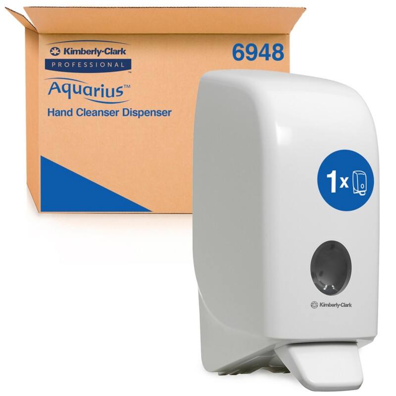 Distributeur de savon pour les mains Aquarius 6948 Rechargeable 1 L Support mural Blanc
