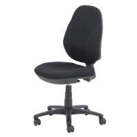 Realspace Permanent contact ergonomische bureaustoel met optionele armleuning en verstelbare zitting Jura Zwart