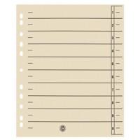 Intercalaires rectangulaires Niceday 1-10 A4 Extra large Carton 11 Trous Chamois 100 Unités