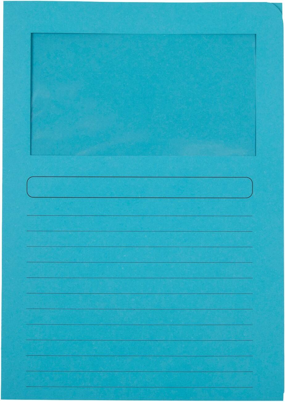 Office Depot Venstermap A4 Blauw Manilla karton Met venster 22 x 31 cm 50 Stuks