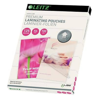 Pochette de plastification iLAM Premium Leitz A4 Brillant 125 microns (2 x 125) Transparent 100 Unités
