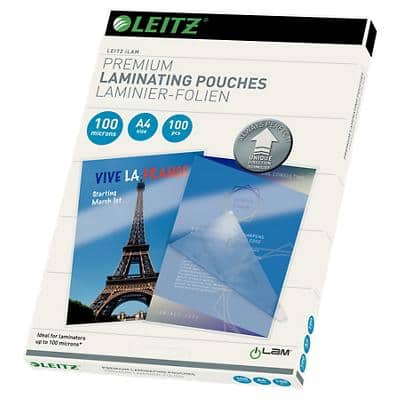 Pochette de plastification iLAM Premium Leitz A4 Brillant 100 microns (2 x 100) Transparent 100 Unités