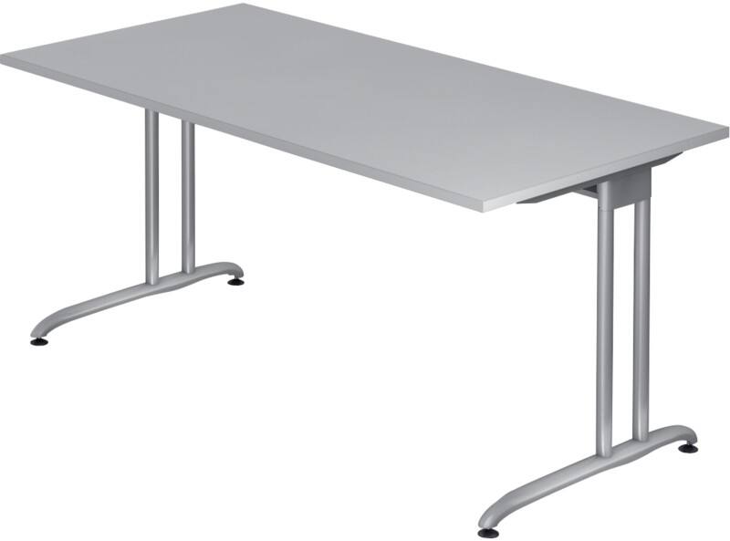 Bureau Hammerbacher B-Serie VBS Gris C-Pied 1600 (L) x 800 (P) x 740 (H) mm Acier, Aggloméré