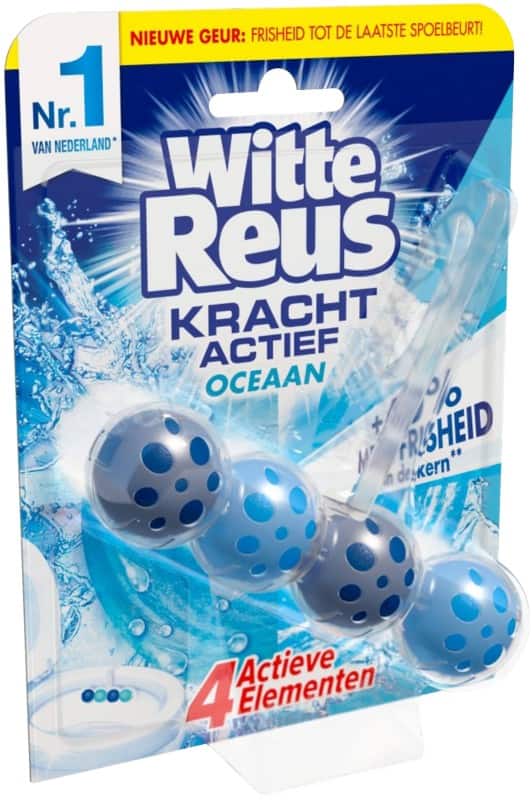 Witte Reus Kracht Actief Toiletreiniger Tabs Boost Oceaan 50 g