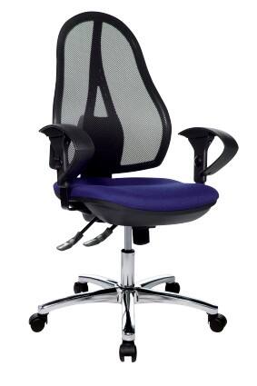 TOPSTAR Ergonomische stoel Open Point® SY Deluxe Mesh, Stof Blauw