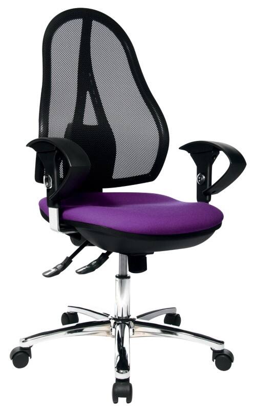 TOPSTAR Bureaustoel Synchroonmechanisme Mesh, stof 2D armleuning Violet, zwart 110 kg Open Point SY Deluxe