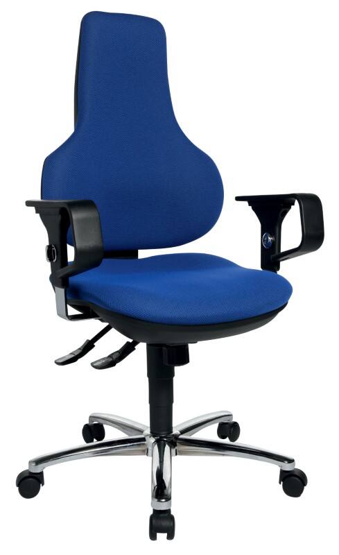 TOPSTAR Ergo Point SY Deluxe Ergonomische stoel Synchroonmechanisme Stof In hoogte verstelbare armleuning Blauw 110 kg