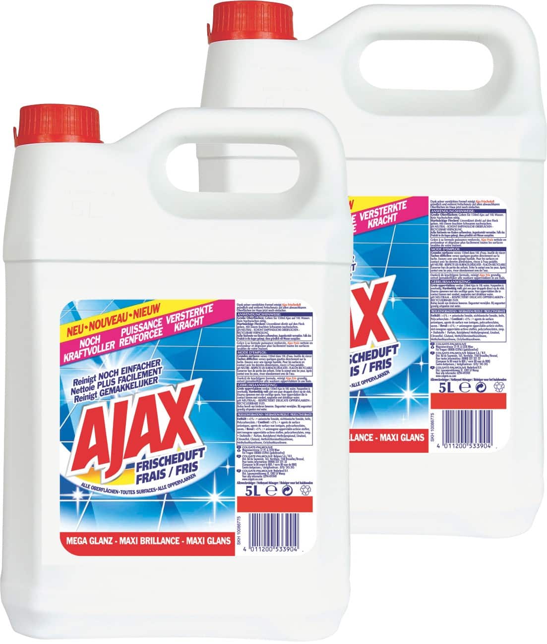 Nettoyant toutes surfaces Ajax Fresh 2 Unités de 5 L