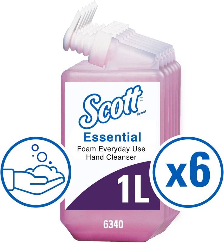 Savon pour les mains Scott Mousse Floral Rose 6340 6 Unités de 1 L