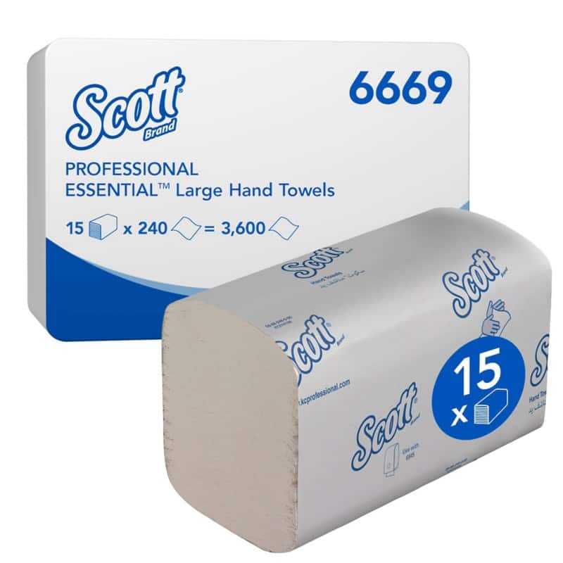 Essuie-mains Scott Essential Pliage en Z Blanc 1 épaisseur 6669 15 Unités de 240 Feuilles