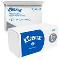 Kleenex Mainline Handdoeken V-vouw Wit 2-laags 6789 15 Rollen à 186 Vellen